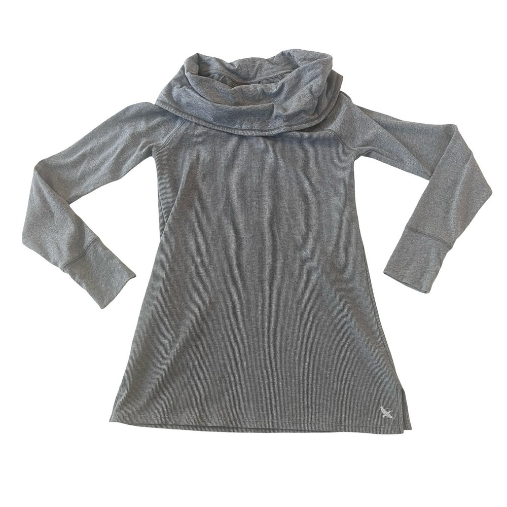 Eddie Bauer Women's Size S Gray Henley Funnel‎ Neck Long Sleeve Thermal Capsule